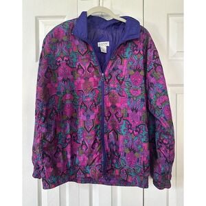 Vtg 90s Lavon Windbreaker Jacket Colorful Sz. Medium